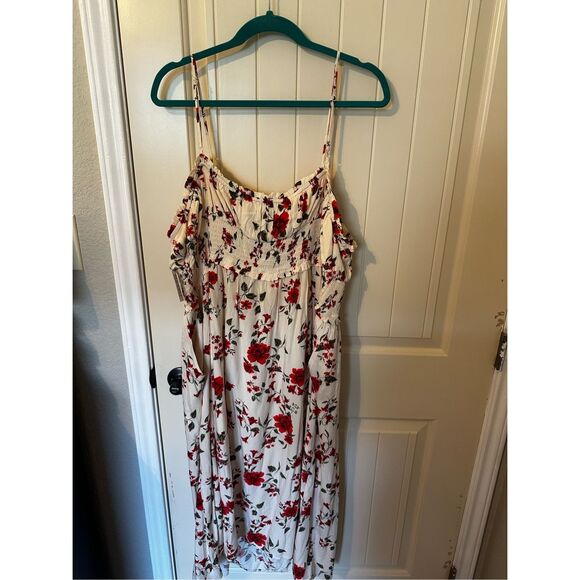 NWT Old Navy Roses Sleeveless Fit Flare Smocked Midi Cami Dress Size XXL 763362 - Picture 11 of 12